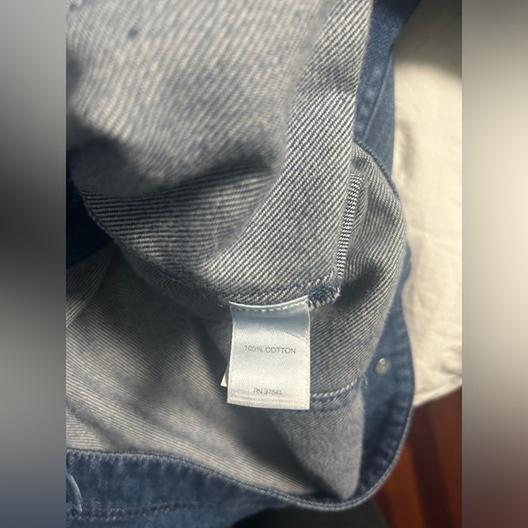 J. Jill Denim Button Up Jacket with Raw Hem Fringe Detail, Size XL - Picture 5 of 6